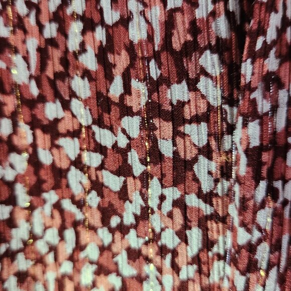 Ba&sh Robe Kama in Bordoax silk/viscose a-line textured flowy Dress Sz 2 - Picture 16 of 16